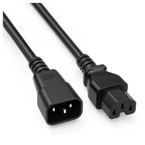 Power Cable H05VV-F C14 to C15 - 3x0.75mm² 250V/6A - 2m Extension Cord product image