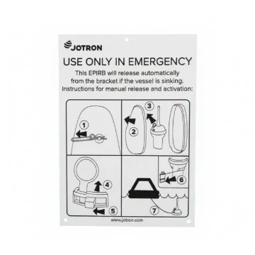 Jotron Tron 60S EPIRB Instruction Label - Part 87049 - Marine Safety Accessory product image