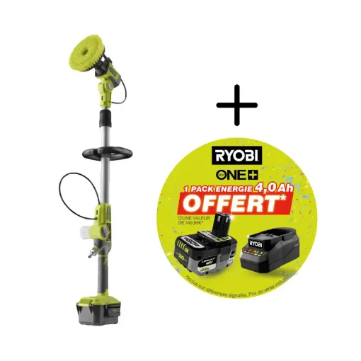 Ryobi 18V One+ Telescopic Motorised Brush - 4.0Ah Battery and Charger product image