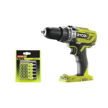 Ryobi 18V One+ R18pd3-0 Hammer Drill Pack - 21 Screwdriver Accessories with RAK21MSD Storage Racks product image