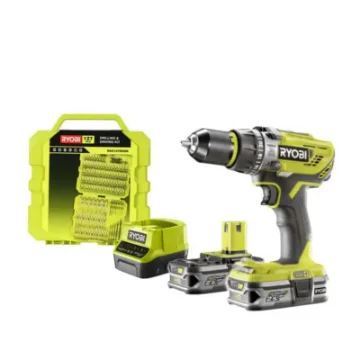 Ryobi 18V One+ R18PD31-225S Cordless Hammer Drill and Screwdriver Pack - 127-Piece Drilling and Screwdriving Accessory Set RAK127DDSD product image